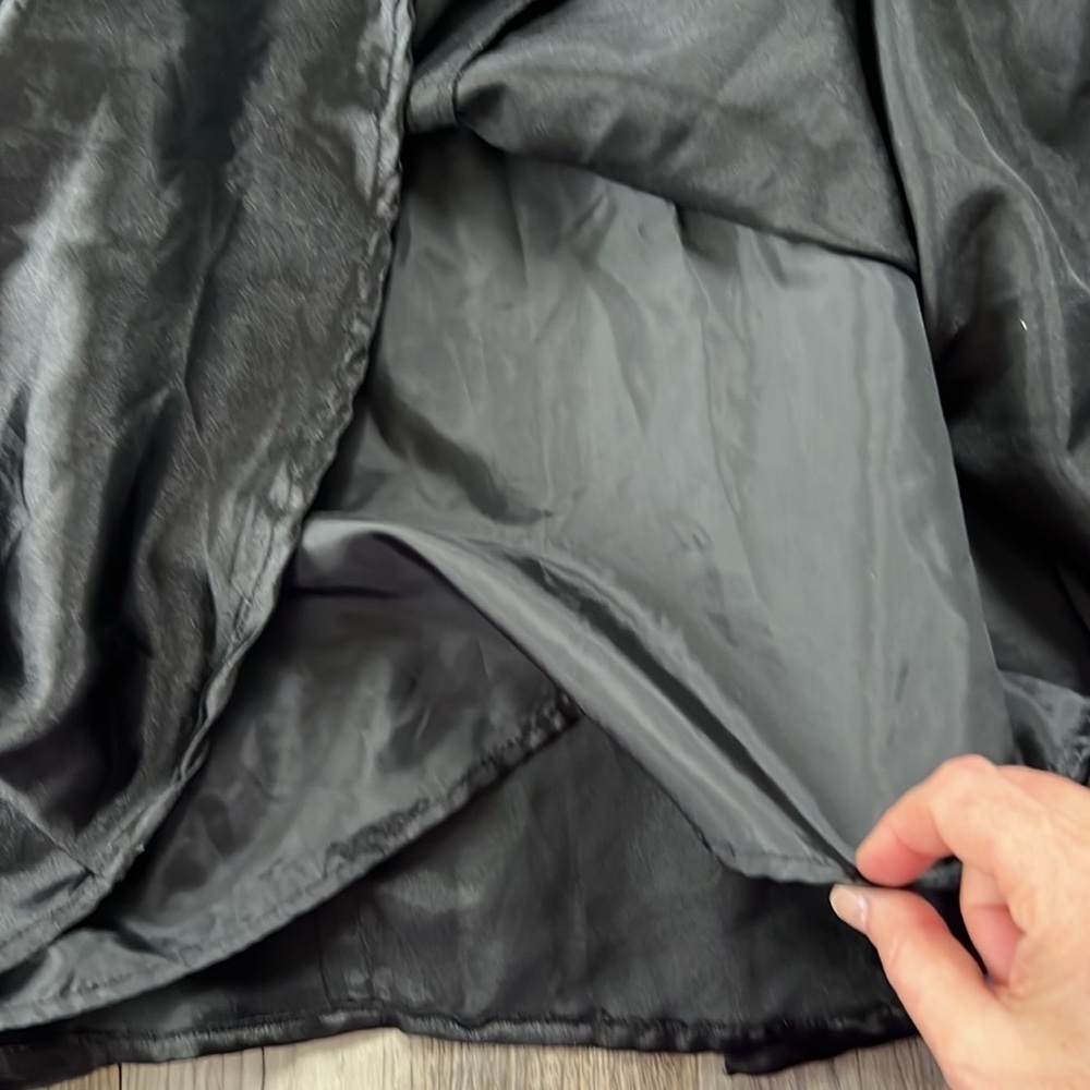 Lovely Cato Black Fancy Silky Flowy A Line Skirt Medium - Picture 3 of 9